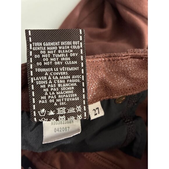 7 For All Mankind  Pants Womens size 27 Metallic Coated Skinny Pants Soft - Picture 6 of 12